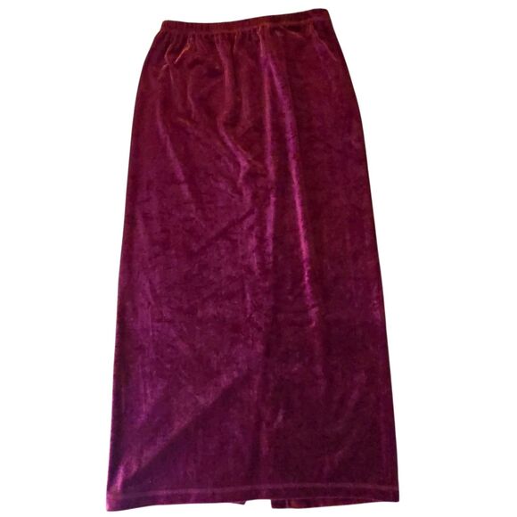 Y2K Street Wear Medium Red Velvet Maxi Skirt Witchy Whimsigoth Goblin Core 90's - Picture 1 of 9